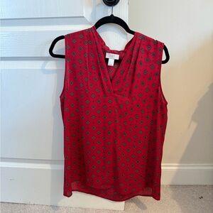 Loft Red Sleeveless Top